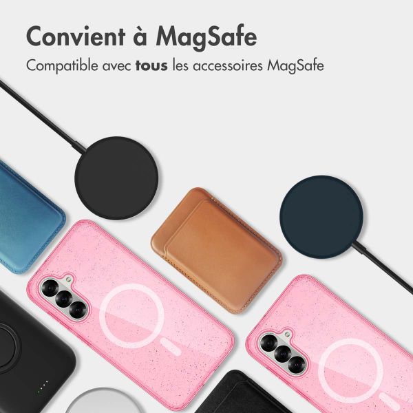 imoshion Coque Pailletée avec MagSafe Samsung Galaxy A36 - Paillettes Rose