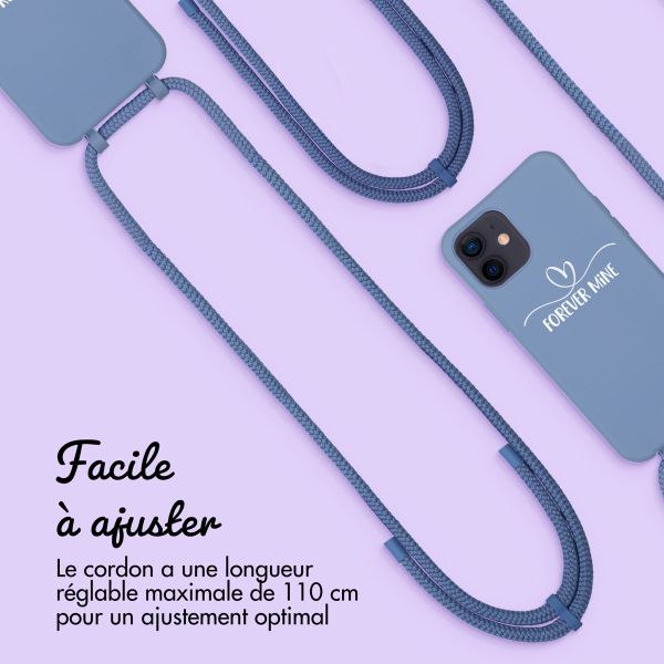 Coque de couleur personnalisée MagSafe avec cordon amovible et cœur élégant iPhone 12 Pro - Ash Blue