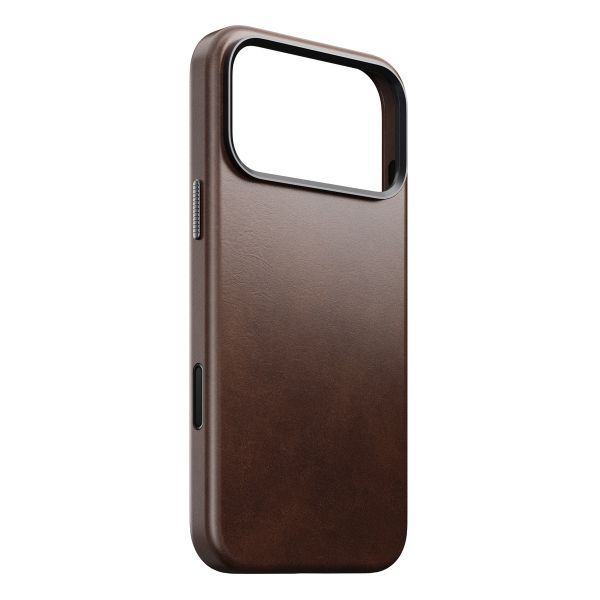 Nomad Coque arrière traditionnelle en cuir Horween avec MagSafe Apple iPhone 17 Pro Max - Rustic Brown