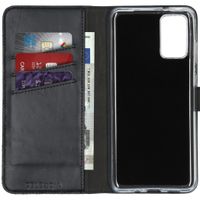 Selencia Étui portefeuille en cuir véritable Samsung Galaxy S20 Plus - Noir