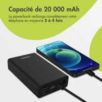 imoshion Ultra Series Aluminium | Batterie externe 20.000 mAh - Charge rapide jusqu'à 33 watts - Black