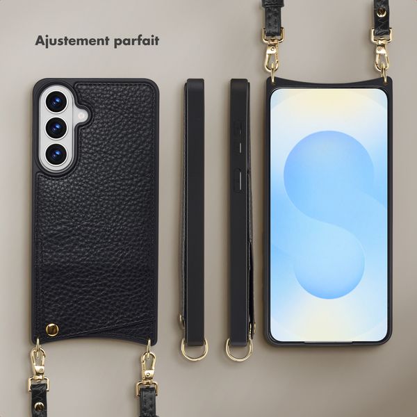 Selencia Coque de télephone Nova avec cordon et porte-cartes Samsung Galaxy S26 Plus - Noir