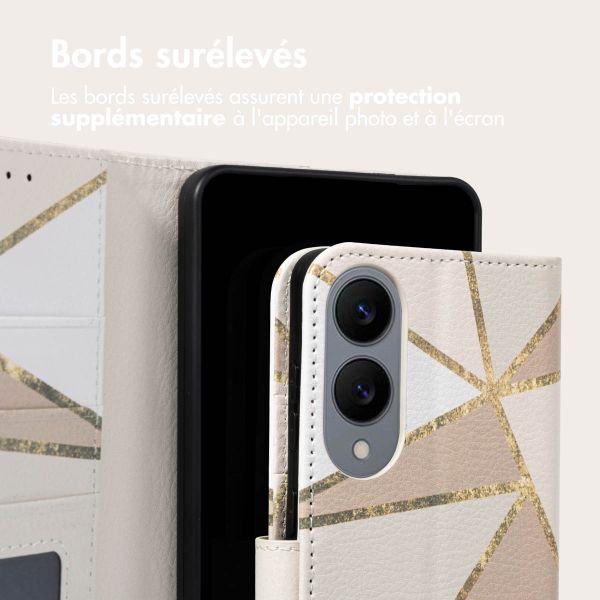 imoshion Étui de télephone portefeuille Design Samsung Galaxy S25 Edge - Beige Graphic