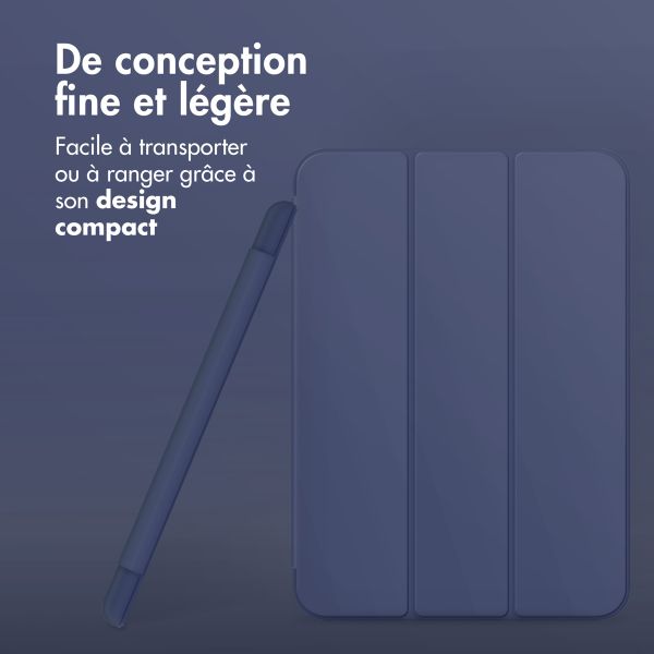 Accezz Coque tablette portefeuille Smart Silicone Apple iPad 9 (2021) 10.2 pouces / iPad 8 (2020) 10.2 pouces / iPad 7 (2019) 10.2 pouces - Bleu foncé