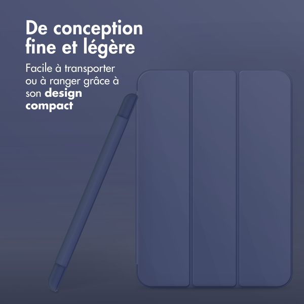 Accezz Étui de téléphone portefeuille Smart Silicone iPad 9 (2021) 10.2 / iPad 8 (2020) 10.2 / iPad 7 (2019) 10.2 - Bleu foncé