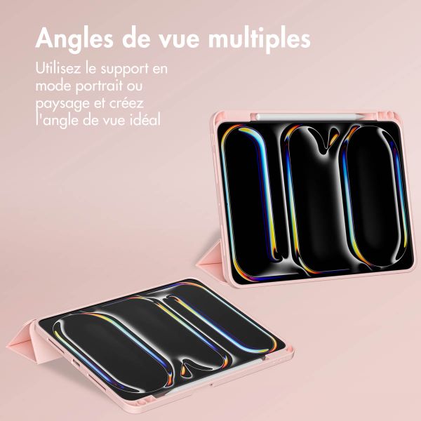 Accezz Coque tablette portefeuille Smart Silicone Apple iPad Pro 13 (2025) M5 / (2024) M4 - Rose