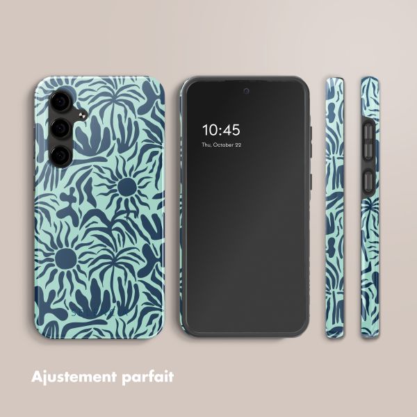 Selencia Coque arrière Vivid Samsung Galaxy S24 FE - Tropical Vibes Light Blue