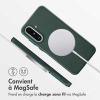 Accezz Coque arrière en cuir avec MagSafe Samsung Galaxy A36 / A56 - Cedar Green