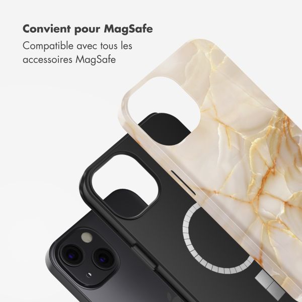 Selencia Coque arrière Vivid Tough avec MagSafe iPhone 13 - Golden Beige Marble