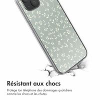 imoshion Coque design pour iPhone 15 - Smoke Green Flowers