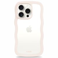 Holdit Coque Wavy iPhone 15 Pro - Light Beige / Transparent