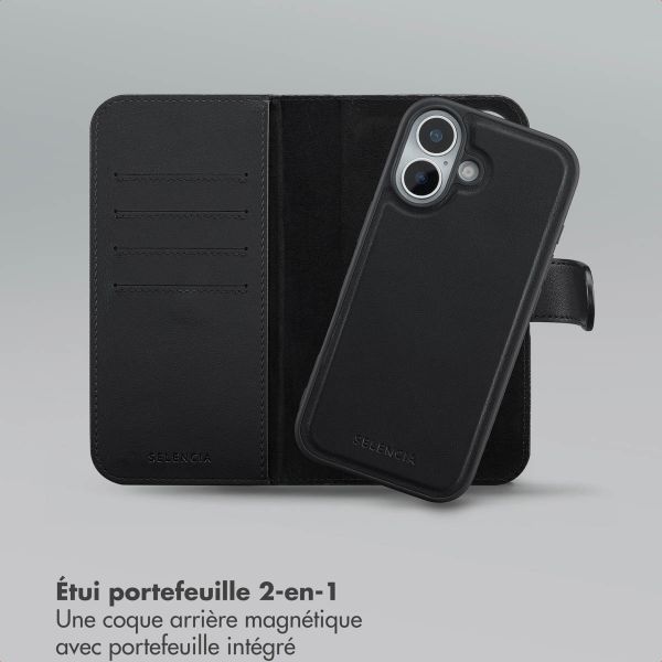 Selencia Étui portefeuille amovible Olyn avec MagSafe Apple iPhone 17 - Noir