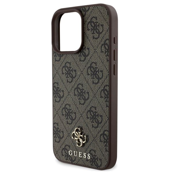 Guess Coque 4G Metal Logo MagSafe Apple iPhone 16 Pro Max - Marron