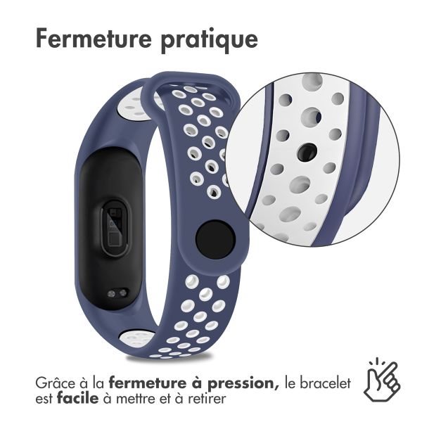 imoshion Bracelet sportif en silicone Xiaomi Mi Band 7 - Bleu / Blanc