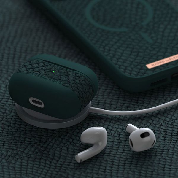 Njorð Collections Salmon Leather Case Apple AirPods 3 (2021) - Dark Green