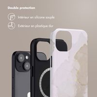 Selencia Coque arrière Vivid Tough avec MagSafe iPhone 14 - Marble Light Brown