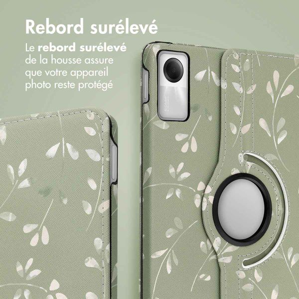 imoshion Coque tablette Design rotatif à 360° Xiaomi Redmi Pad SE - Green Flowers