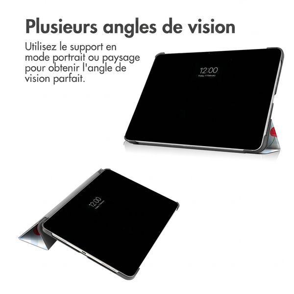 imoshion Coque tablette Design Trifold Apple iPad Air 11 pouces (2026) M4 / (2025) M3 / (2024) M2 / Air 5 (2022) / Air 4 (2020) - Cherry Check
