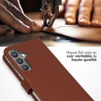 Selencia Étui portefeuille en cuir véritable Samsung Galaxy S24 Plus - Marron clair