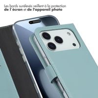 Selencia Étui portefeuille en cuir véritable Apple iPhone 17 Pro - Air Blue