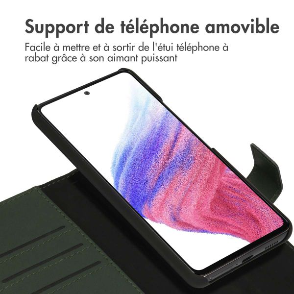 Accezz Étui de téléphone portefeuille en cuir de qualité supérieure 2 en 1 Samsung Galaxy A53 - Vert