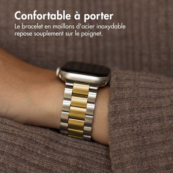 imoshion Bracelet en acier Apple Watch Series 1 á 11 / SE / Ultra (44/45/46/49 mm) - Argent / Dorée