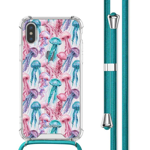 imoshion Coque Design avec cordon iPhone Xs / X - Jellyfish Watercolor