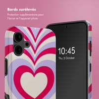 Selencia Coque arrière Vivid Tough avec MagSafe iPhone 16 - Double Hearts Rubine Red Lilac