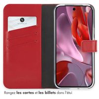 Selencia Étui de téléphone portefeuille en cuir véritable Google Pixel 9A - Rouge