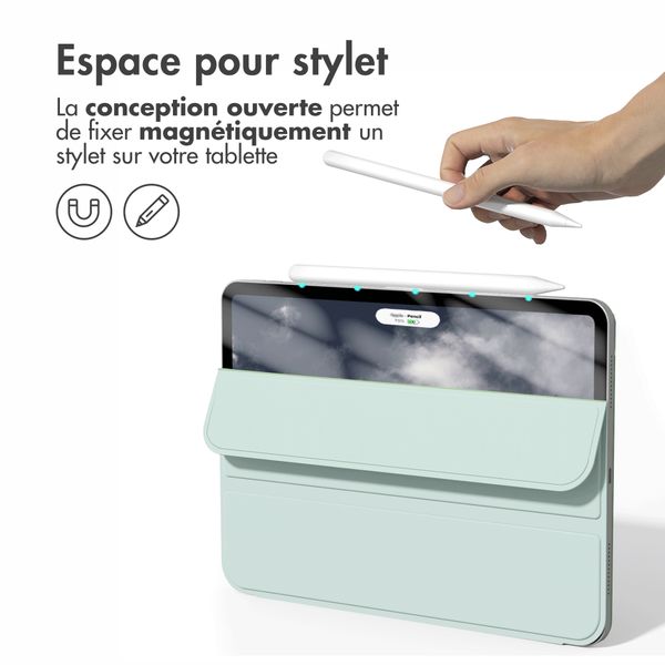 imoshion Magnetic etui de téléphone portefeuille iPad Air 11 pouces (2024) M2 / Air 5 (2022) / Air 4 (2020) - Vert clair