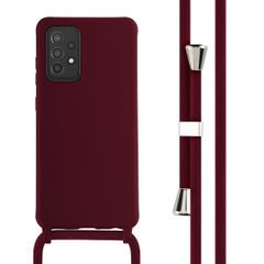 imoshion ﻿Coque en silicone avec cordon Samsung Galaxy A52(s) (5G/4G) - Rouge foncé