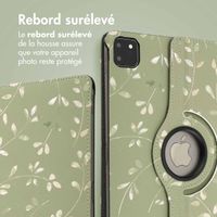 imoshion Coque tablette Design rotatif à 360° Apple iPad Pro 11 (2025) M5 / (2024) M4 - Green Flowers