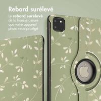 imoshion Coque tablette Design rotatif à 360° iPad Pro 11 (2024) M4 - Green Flowers