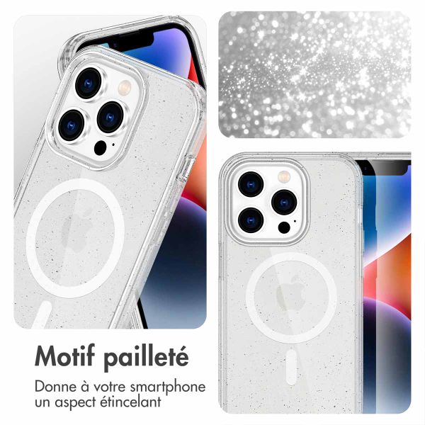 imoshion Coque Pailletée avec MagSafe Apple iPhone 14 Pro Max - Paillettes Transparent