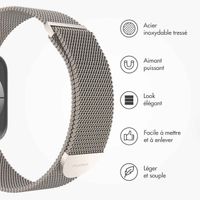 imoshion Bracelet magnétique milanais Apple Watch Series 1 - 11 / SE / Ultra (44/45/46/49 mm) - Taille M - Starlight