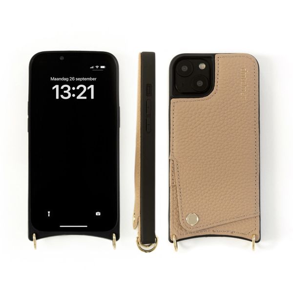 Dutchies Coque avec porte-cartes iPhone 14 Pro Max - Cordon de téléphone non inclus - Beige