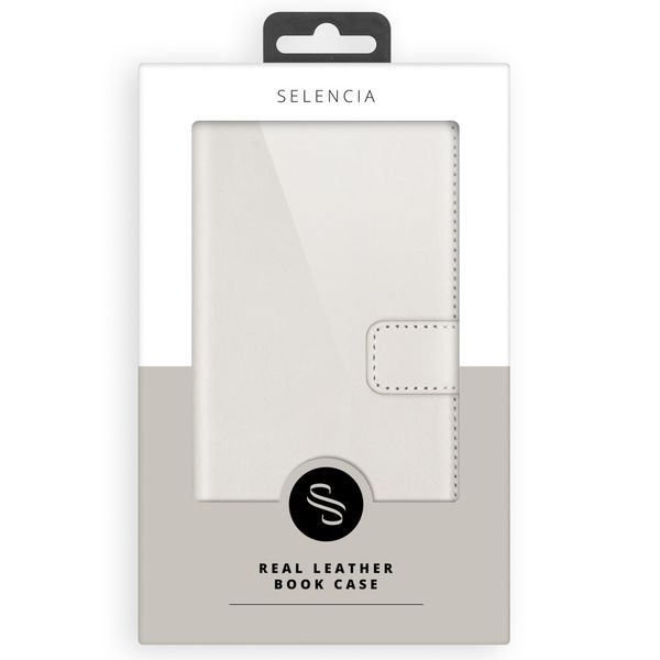 Selencia Étui de téléphone portefeuille en cuir véritable Samsung Galaxy S21 - Greige