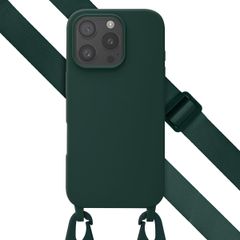 Selencia Coque silicone avec cordon amovible Apple iPhone 16 Pro - Vert foncé