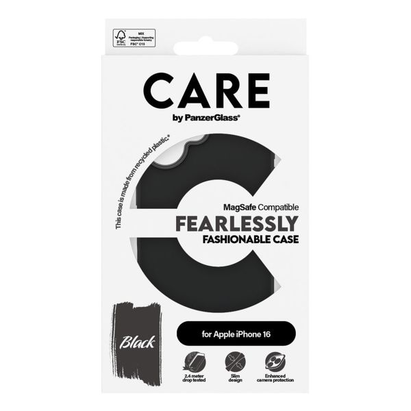 CARE by PanzerGlass Coque Fashion MagSafe Apple iPhone 16 - Noir