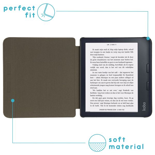 imoshion ﻿Design Slim Hard Sleepcover avec support Kobo Libra 2 / Tolino Vision 6 - Green Panther