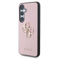 Guess Coque 4G Metal Logo Saffiano Samsung Galaxy S25 Plus - Rose