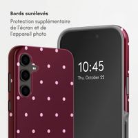 Selencia Coque arrière Vivid Samsung Galaxy S24 FE - Happy Dots Burgundy