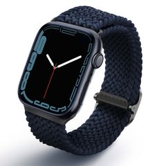 Uniq Bracelet tressé Aspen Apple Watch Series 1 t/m 11 / SE / Ultra (44/45/46/49 mm) - Oxford Blue