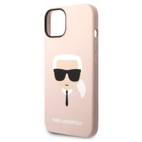 Karl Lagerfeld Coque arrière Karl's Head Liquid Silicone MagSafe iPhone 14 - Rose