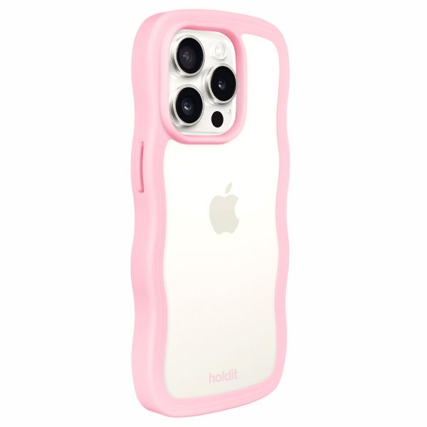 Holdit Coque Wavy iPhone 14 Pro Max - Pink / Transparent