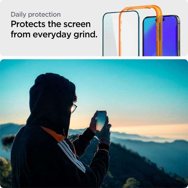 Spigen Protection d'écran en verre trempé GLAStR Fit 2 Paquets + Applicator Apple iPhone 14 Pro Max