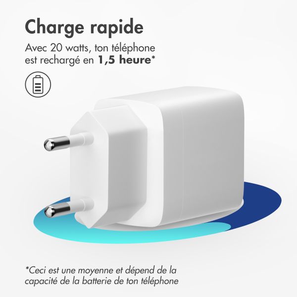 imoshion Adaptateur secteur 20 watts | USB-C - Blanc