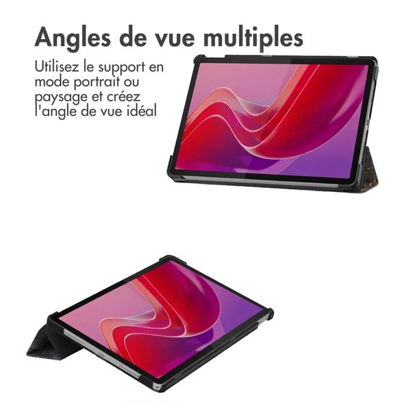 imoshion Coque tablette Design Trifold Lenovo Tab M11 - Black Marble