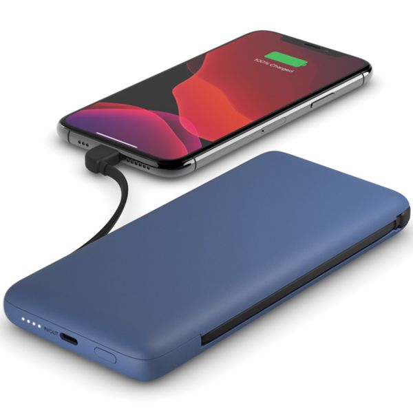 Belkin ﻿Batterie externe Boost↑Charge™ Plus + Câbles intégrés - 10.000 mAh - Bleu