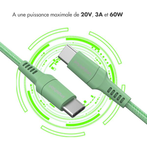 imoshion Braided USB-C vers câble USB-C - 1 mètre - Vert